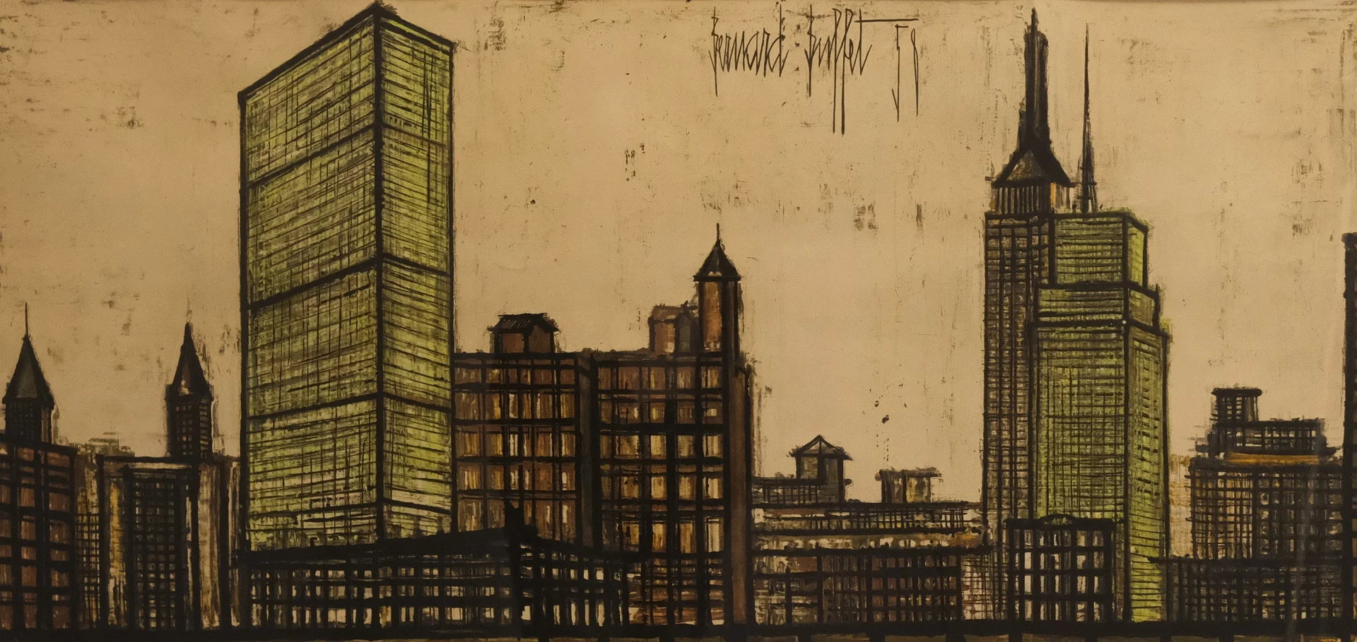 BERNARD BUFFET. EFTER, LITOGRAFISKT TRYCK, NEW YORK. — Engravings & Prints — Björnssons Auktionskammare