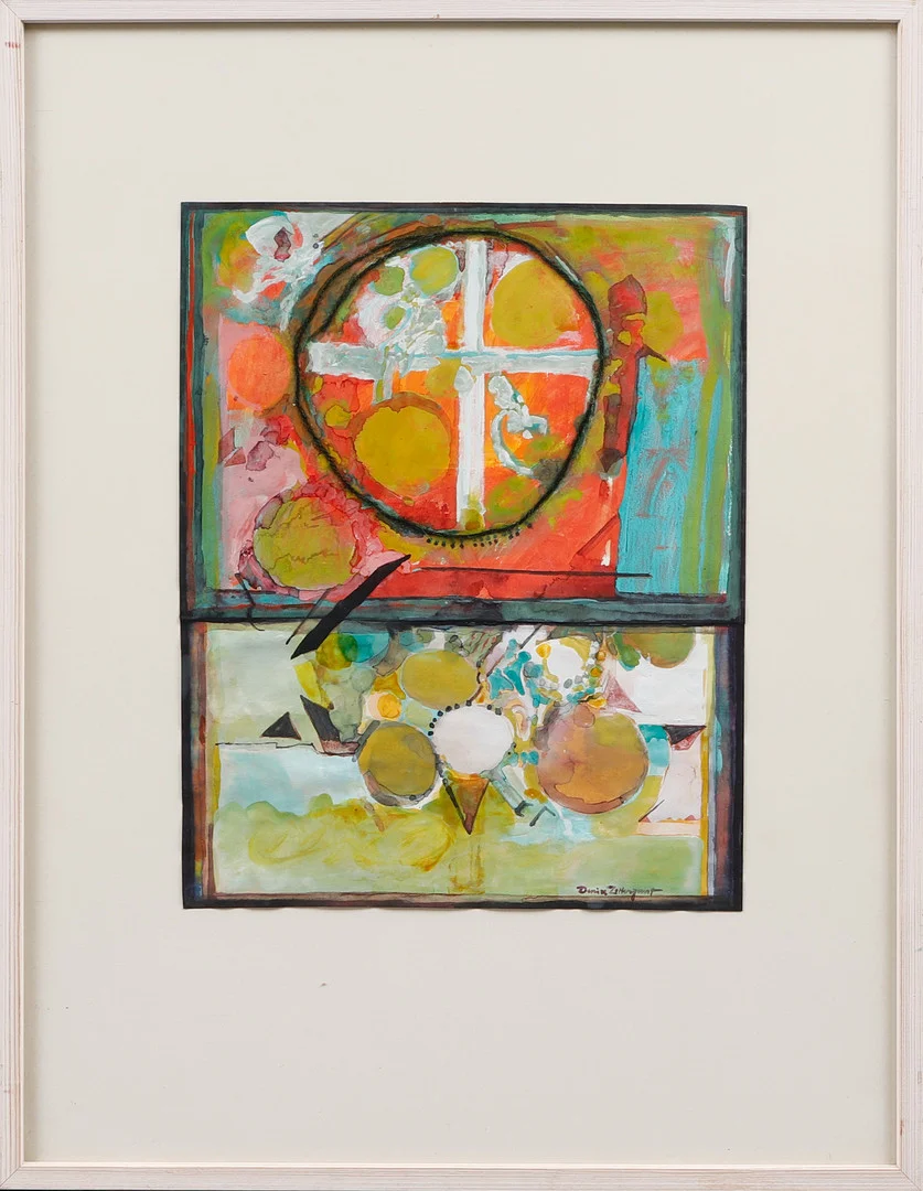 DENICE ZETTERQUIST. Akvarell och kollage på papper, signerad. — Paintings — Göteborgs Auktionsverk