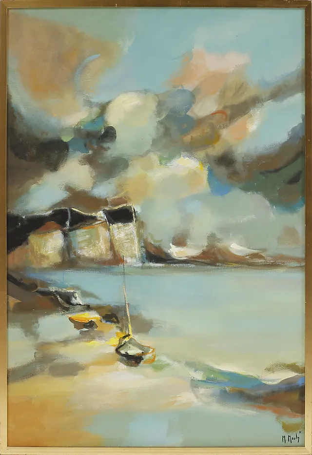 MARCEL MOULY (1918-2008). "Falaise du Pays de Caux", Paris 1971. Olja på duk.