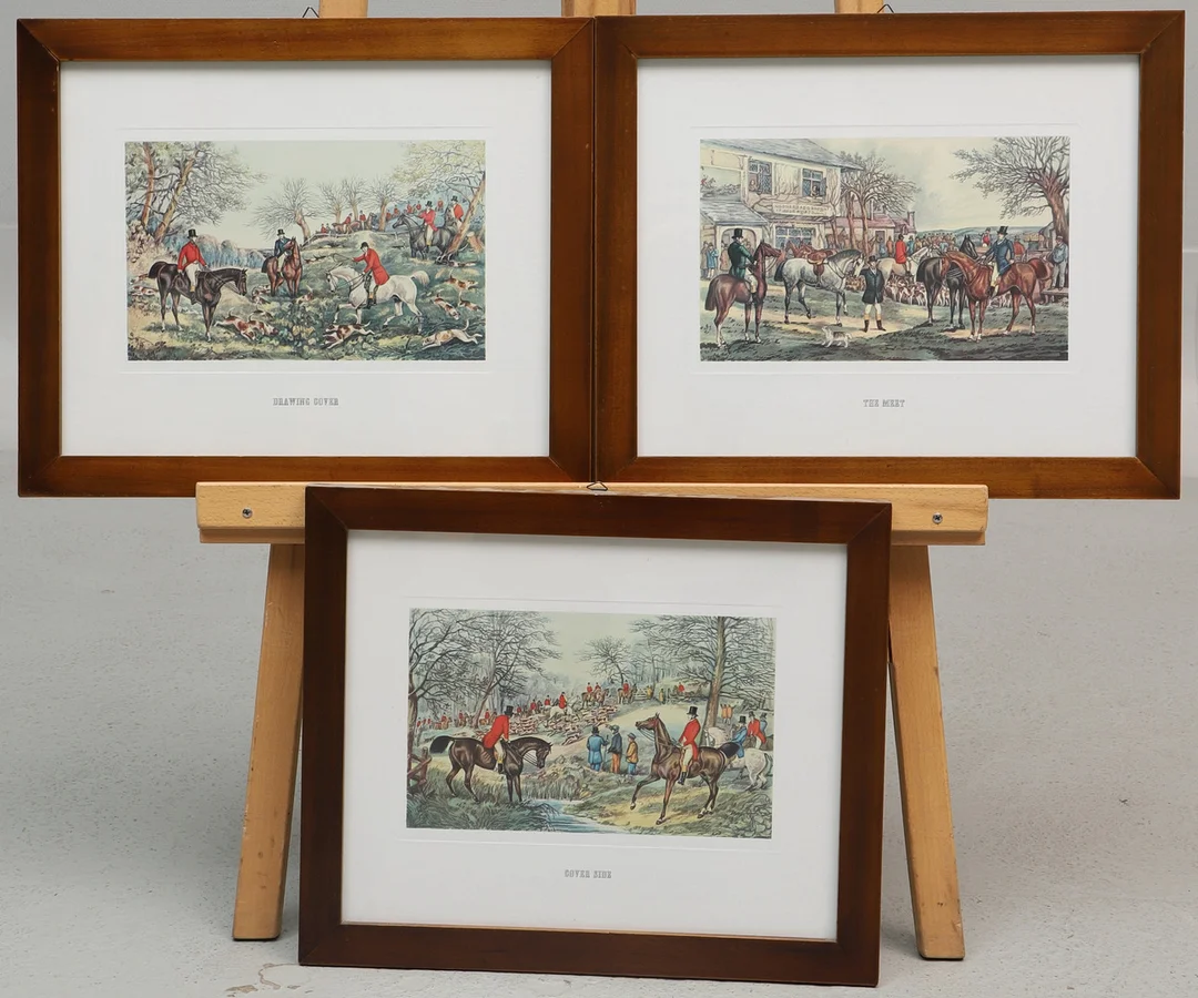 ETSNING, 3 st, jaktscener, England. — Engravings & Prints — Ekenbergs Auktioner