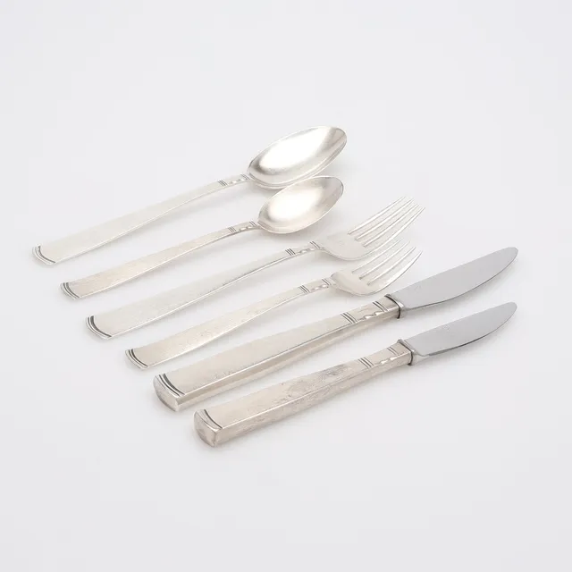 JACOB ÄNGMAN. BESTICK, 72 DELAR, SILVER, "ROSENHOLM", GAB, ESKILSTUNA, 1981-1990.