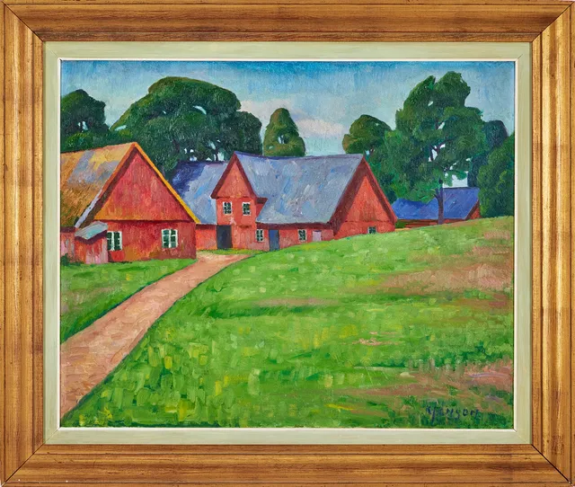 KNUT JANSON (1882-1966). "Den röda ladan".