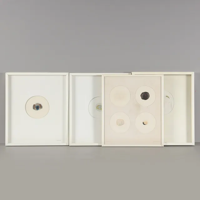 AL EKLUND (1936-2021) 4 stycken, kompositioner, akvareller / collage.
