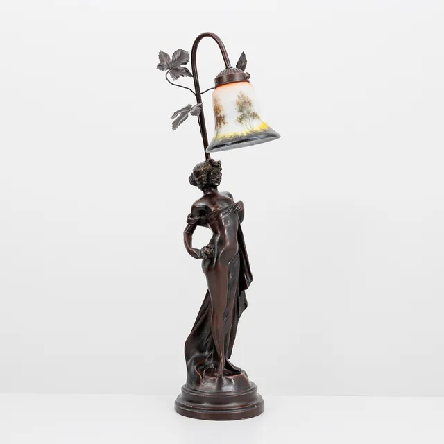 BORDSLAMPA, konstmassa jugend-stil, 1900-tal.