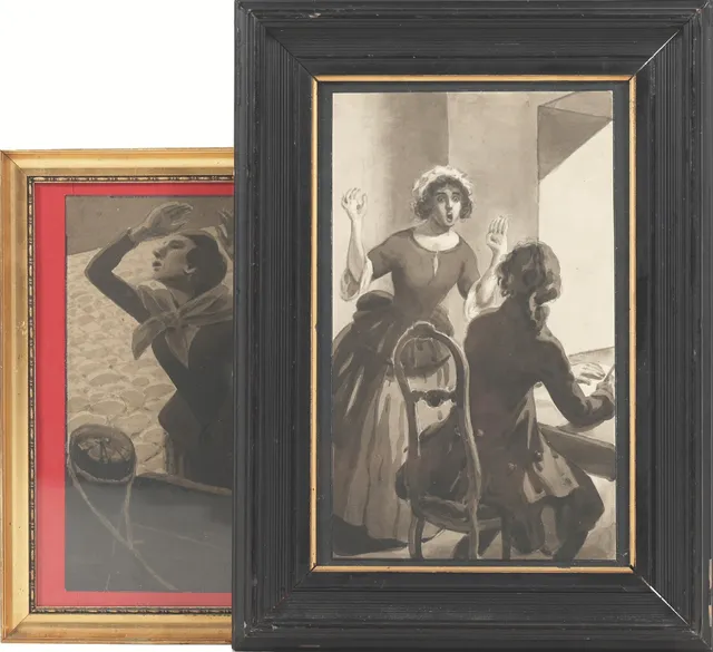 Louis Moe: Ink drawing and watercolor. (2)