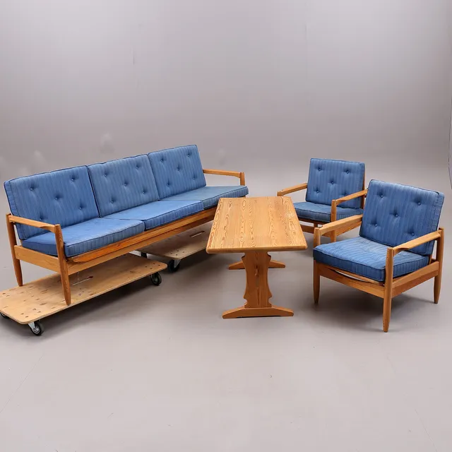 SOFFGRUPP, 4 delar, furu, 1960/1970-tal.
