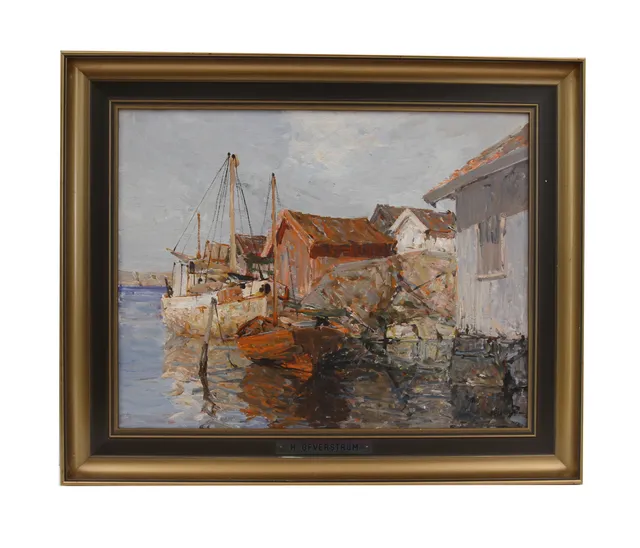 HUGO ÖFVERSTRÖM. Olja på duk. Signerad.