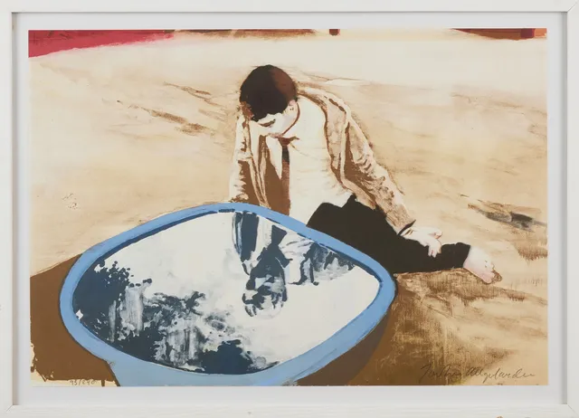 JOAKIM ALLGULANDER (FÖDD 1965). "Mirror", signerad och numrerad färglitografi, 93/240.