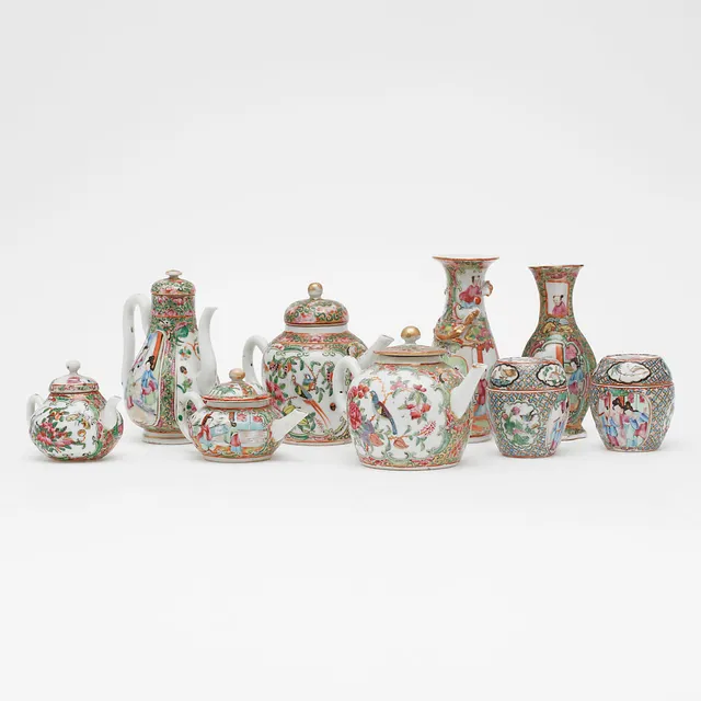 PORSLIN, 9 delar, kanton, Kina, 18/1900-tal.