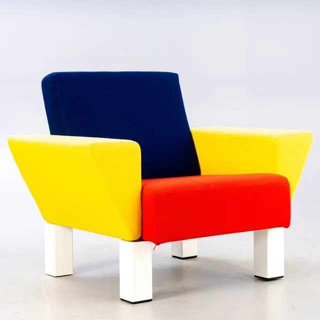 ETTORE SOTTSASS. Sessel aus der Westside Serie für Knoll International, 1980er Jahre.