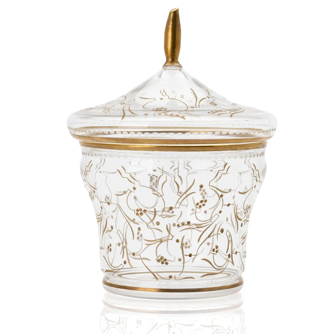 Ewald Dahlskog, Skål med lock, glas, Kosta, 1920/30-tal. — Design/Glas — Bukowskis