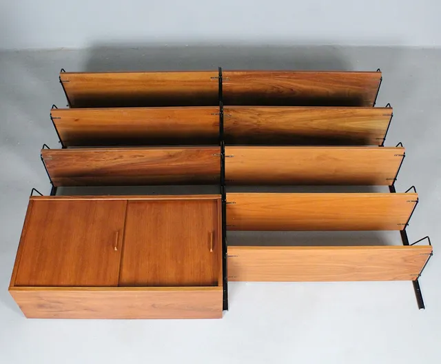 Modulares Regalsystem, Teak, Dänemark, 1950 / 60er Jahre.