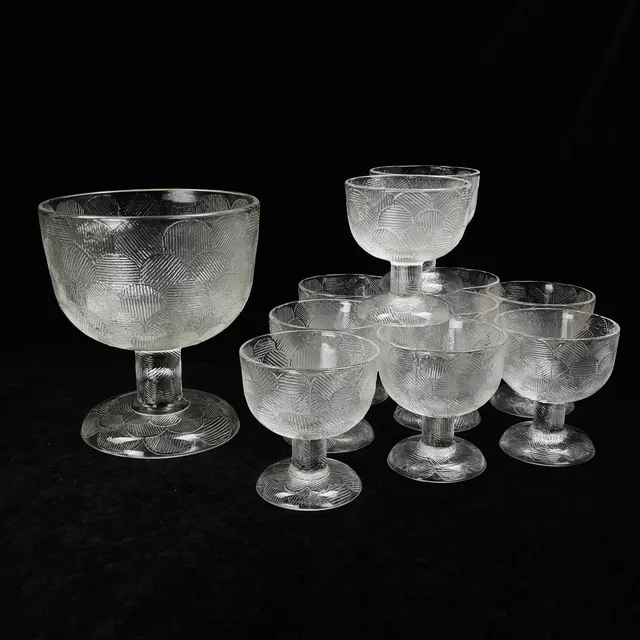 HEIKKI ORVOLA. DESSERSKÅLAR, 11 st, glas, "Miranda", Iittala, Finland, 1900-talets andra hälft.
