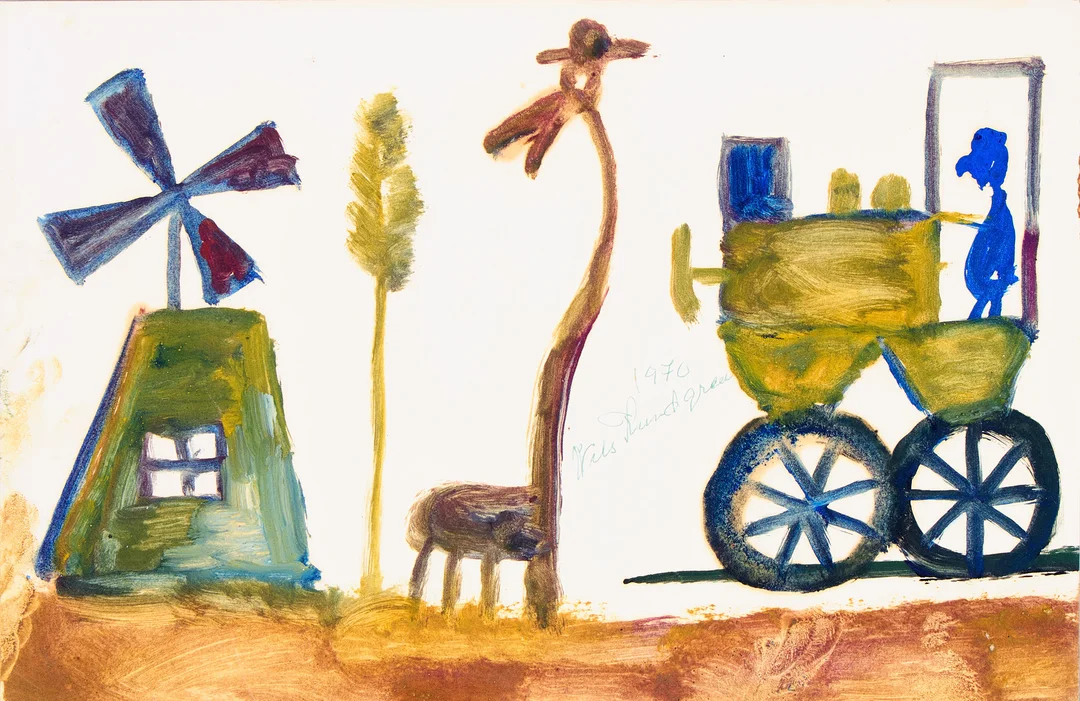 NILS RUNDGREN. "Björnjägarn", fantasi. — Paintings — Uppsala Auktionskammare