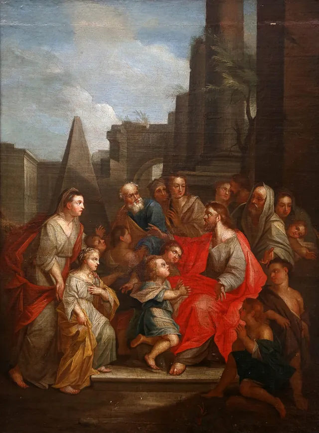 CIRCLE OF BALTASHAR BESCHEY. Le Christ et les enfants.