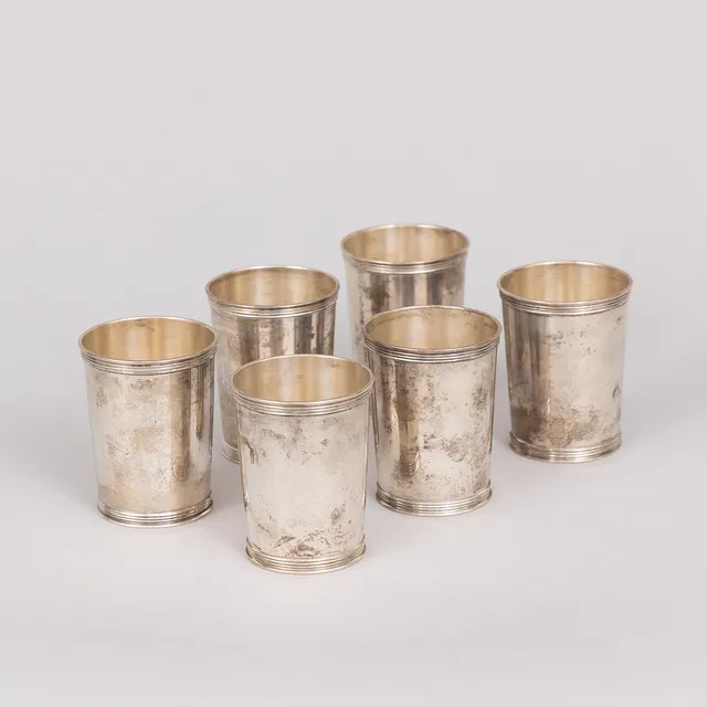 BÄGARE, 6 st, Sterlingsilver, Manschester Silver Co, USA.