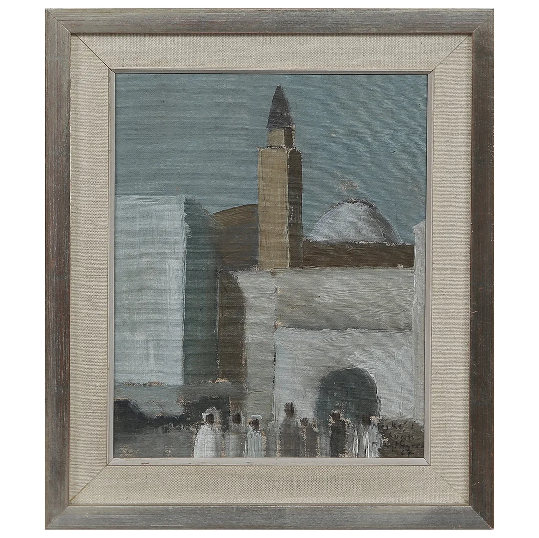 BENGT ÅGREN. "MOSKE I TEHRAN" OLJA PÅ PANNÅ, SIGNERAD, DATERAD 1967. — Paintings — Auktionskammaren Sydost Kalmar