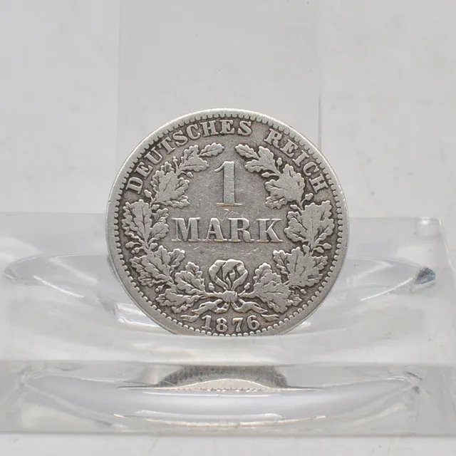 DEUTSCHES REICH, 1 MARK MÜNZE, GROSSER ADLER, AUS 1876 - A, ANTIKE KURSMÜNZE AUS SILBER.
