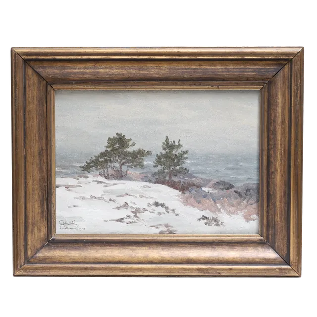 ROLF MELLSTRÖM. "Sandhamn", olja på pannå, signerad och daterad 1944.