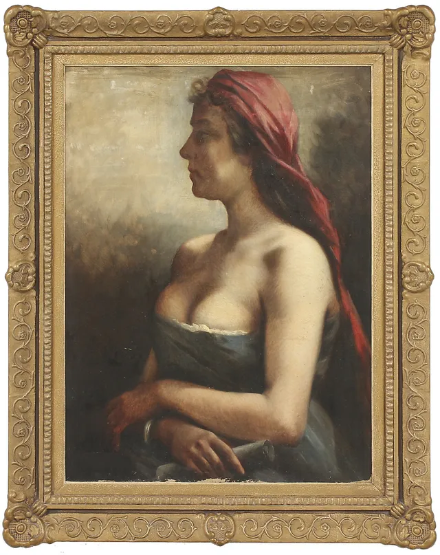OKÄND KONSTNÄR. Olja på duk, 18/1900-tal.