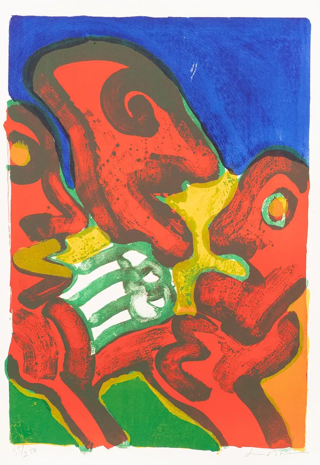 BENGT LINDSTRÖM. 'Fest i norr', färglitografi nr 35/250, signerad.