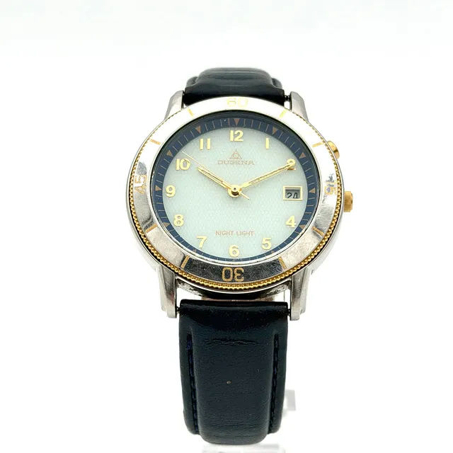 DUGENA Night Light, armbandsur, 1990-tal, quartz, stål.