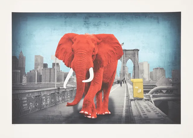 LARS TUNEBO. "Tripping on Brooklyn Bridge", plantryck, signerad och numrerad 6/10.