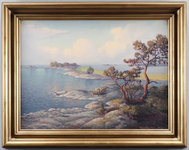 CARL AXELSSON olja på pannå, signerad 1948.