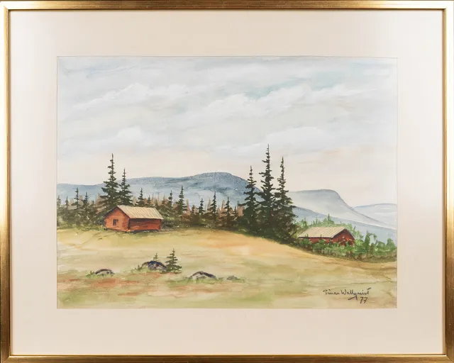 EINAR WALLQUIST. Akvarell på papper, signerad, Daterad 1977.