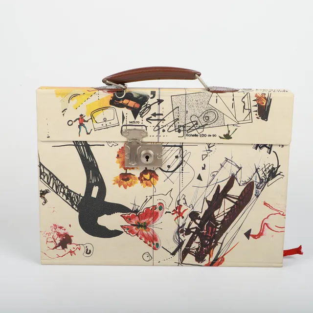 JEAN TINGUELY. Bok, "Méta", med text av Pontus Hultén, omslag och illustrationer av Jean Tinguely, Propläen Verlag Berlin, Tryckerigruppen Malmö, 1972.