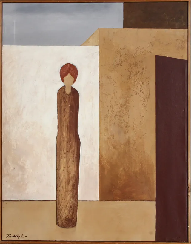 Freddy Eriksen. Landscape with woman