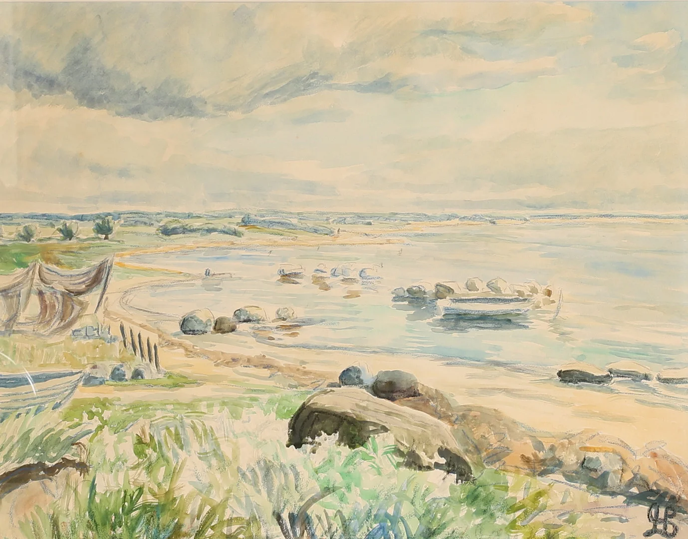 HENRIK SÖRENSEN. Gouache, signerad. — Paintings — RA Auktionsverket Norrköping