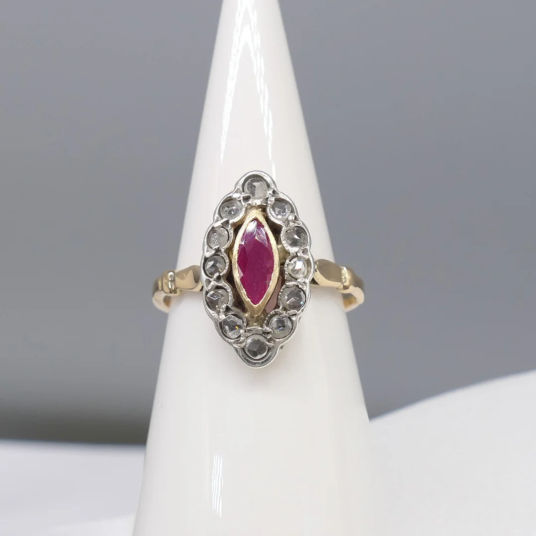 ANTIQUE RUBY & DIAMOND ring. — Rings — Rumsey’s Auctioneers