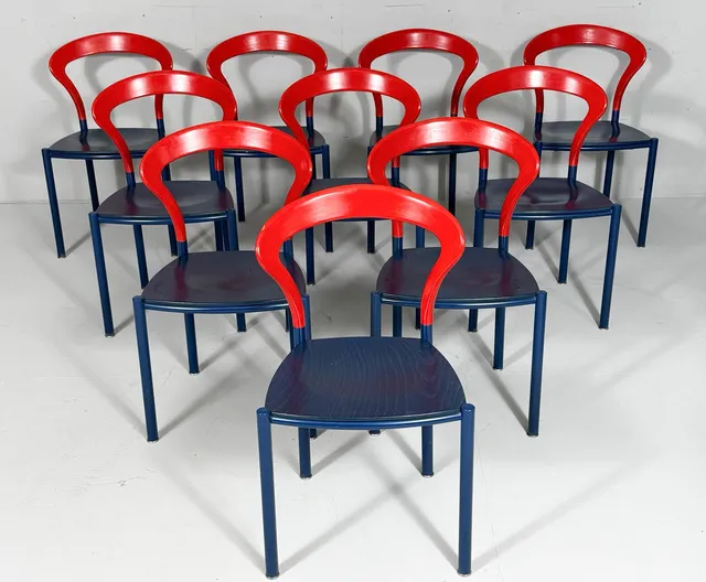 HARTMUT LOHMEYER. für Kusch+Co, 10er Set Stühle/Lotus Stühle, Deutschland, 1980er Jahre.
