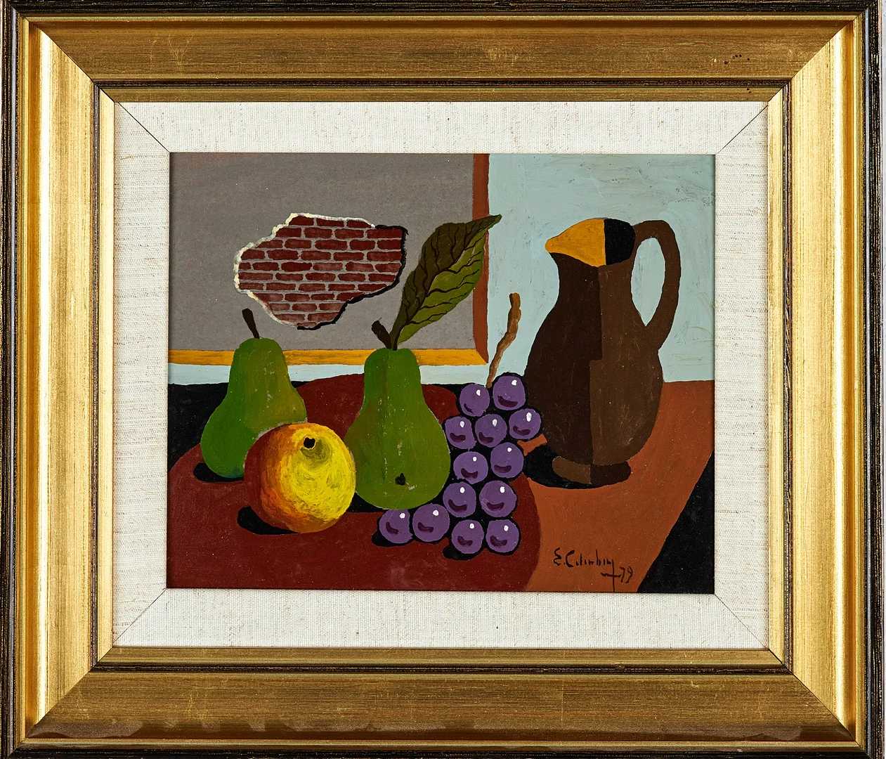 ERIC CEDERBERG. stilleben, olja på pannå, signerad samt daterad 79. — Paintings — Stockholms Auktionsverk Sickla