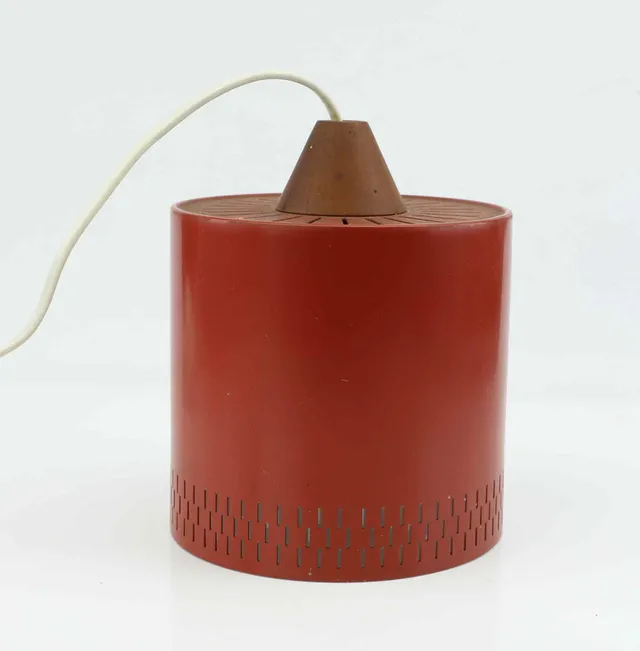 TAKLAMPA, teak och plåt, 1950/60-tal.