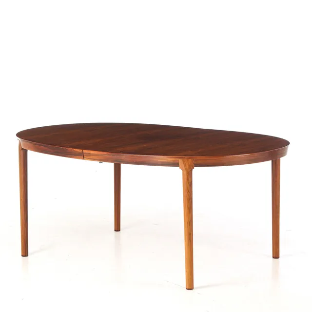 Niels O. Møller, attributed. Light oval rosewood dining table with extension (2)