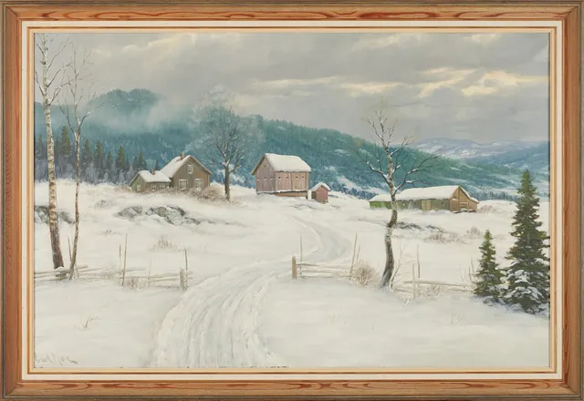 CARL MOE (1889-1942): Vinterlandskap, signerad Carl Moe, olja på duk.