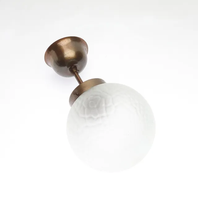 TAKLAMPA, metall/frostat glas, 1900-tal.