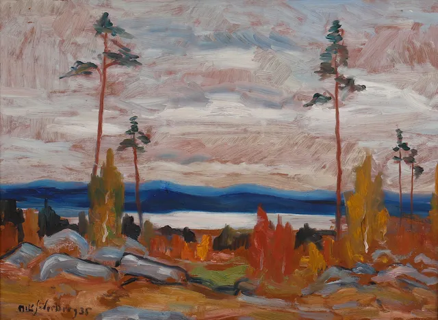 NILS SÖDERBERG. MOTIV FRÅN ÅMOT, GÄSTRIKLAND.