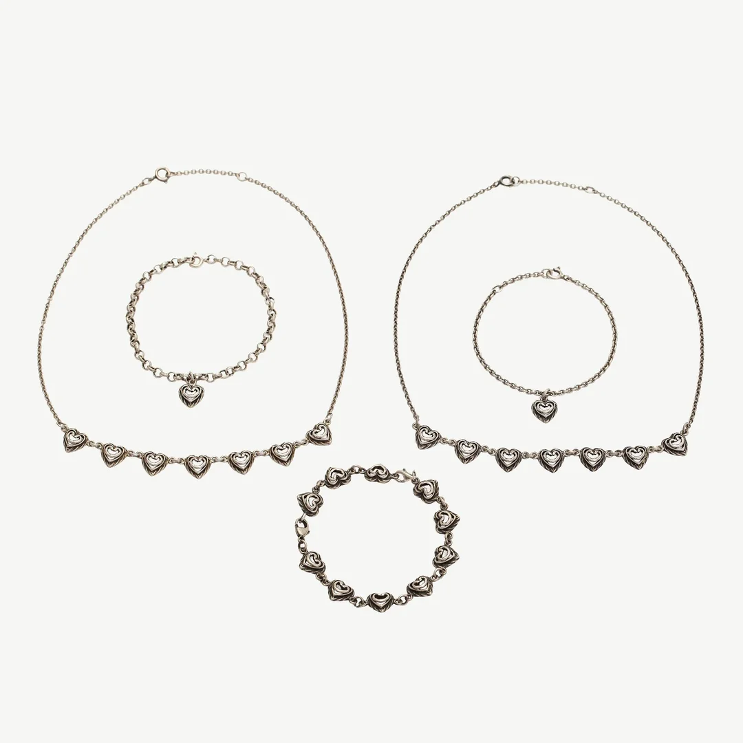 Kalevala Koru, smyckesset, 5 delar, "Husets hjärta", silver. — Smycken/Övriga — Bukowskis