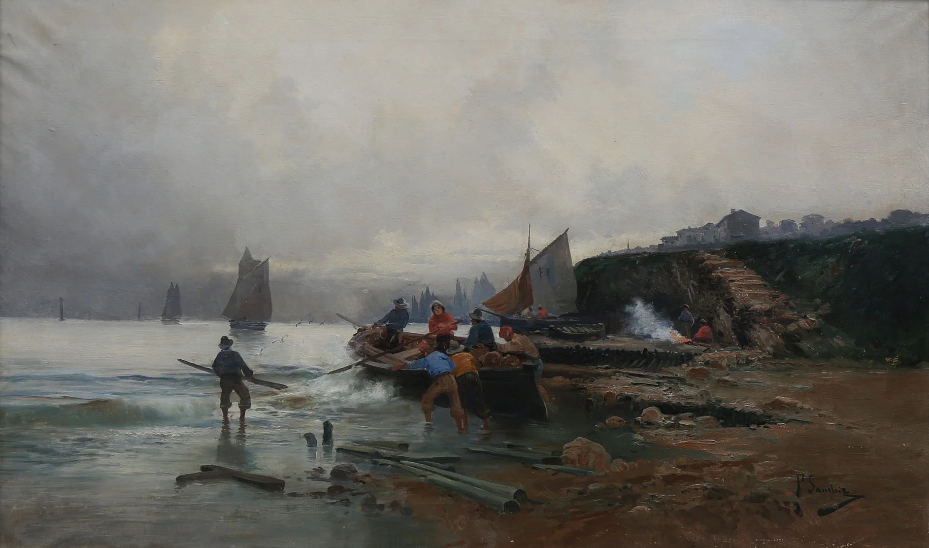 F. SÁNCHEZ. Fishermen. — Paintings — Balclis