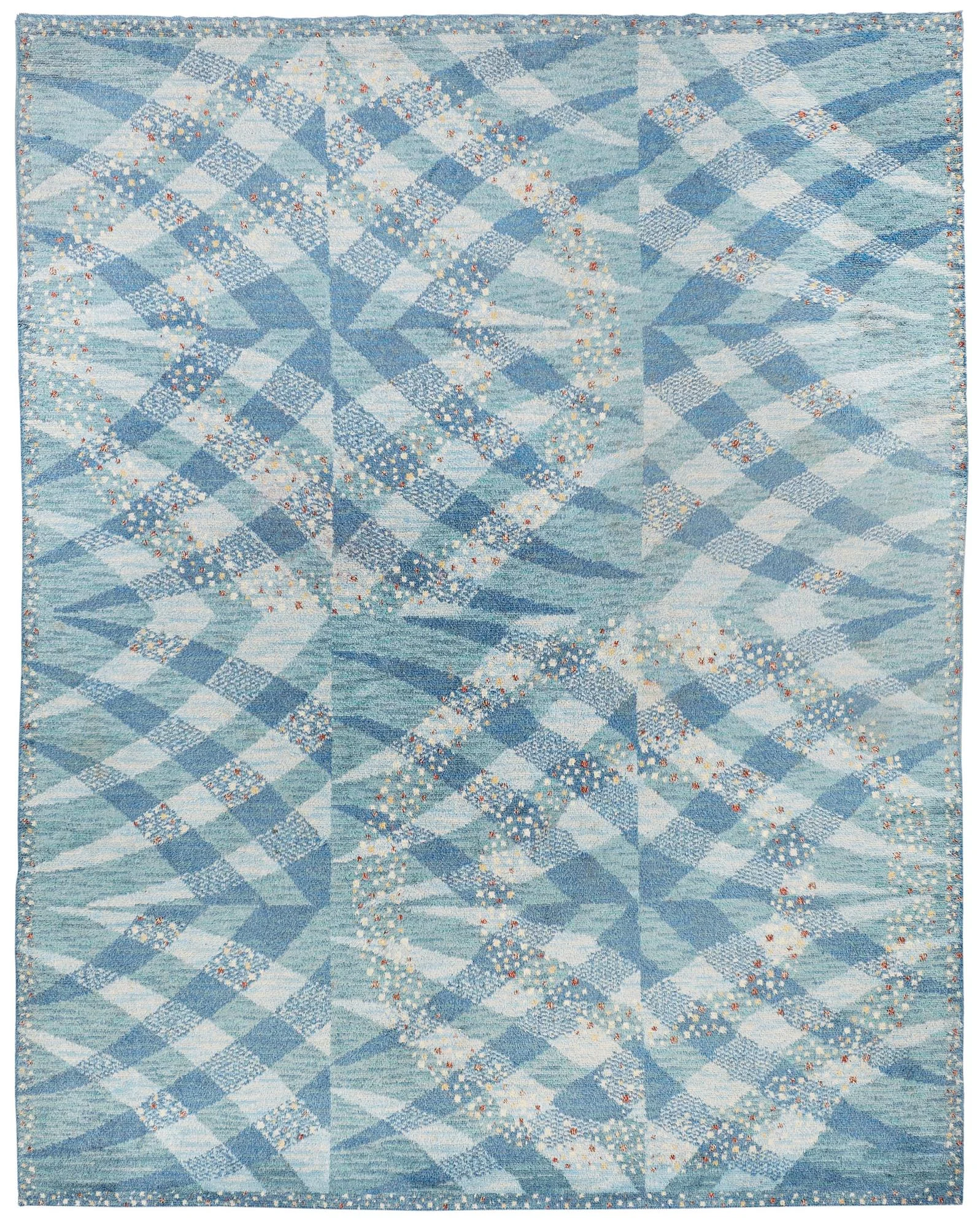 Barbro Nilsson, MATTA, "Magdalena blå", tät rya, ca 387,5 x 304 cm, signerad AB MMF BN. — Bukowskis