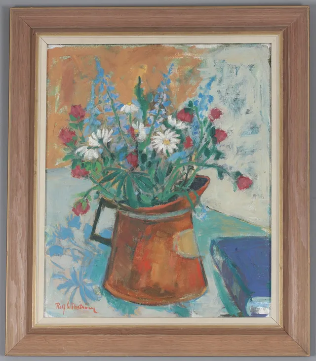 ROLF WIKSTRÖM. Blomsterstilleben, olja på duk, signerad.