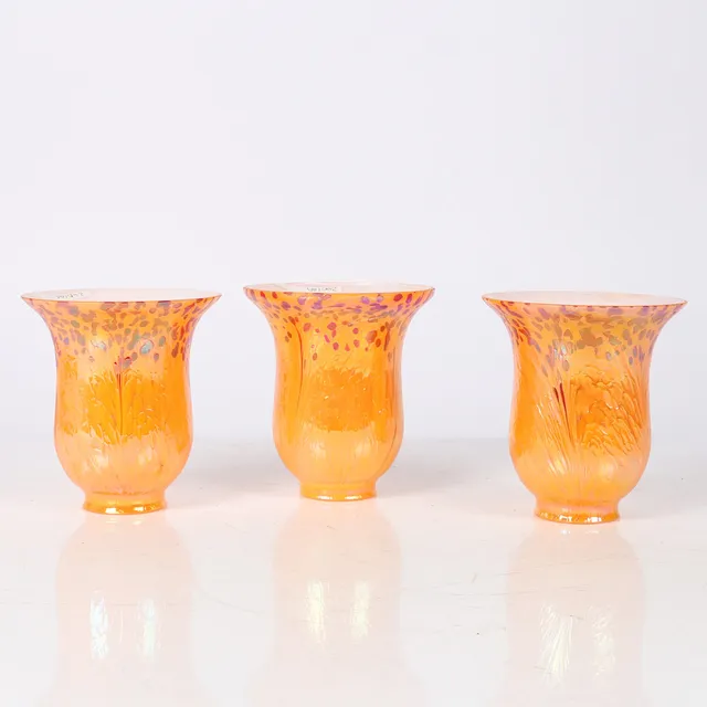 THREE 1920'S ART GLASS SHADES (3).