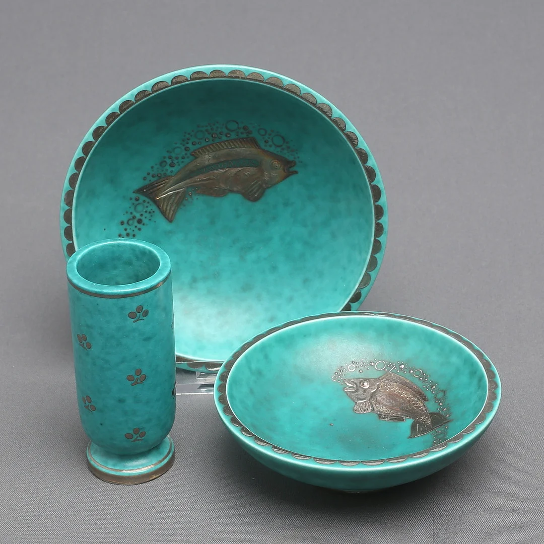 SKÅLAR, 2 st, VAS, stengods, "Argenta", Wilhelm Kåge, Gustavsberg. — Oriental — Auktionshuset Kolonn