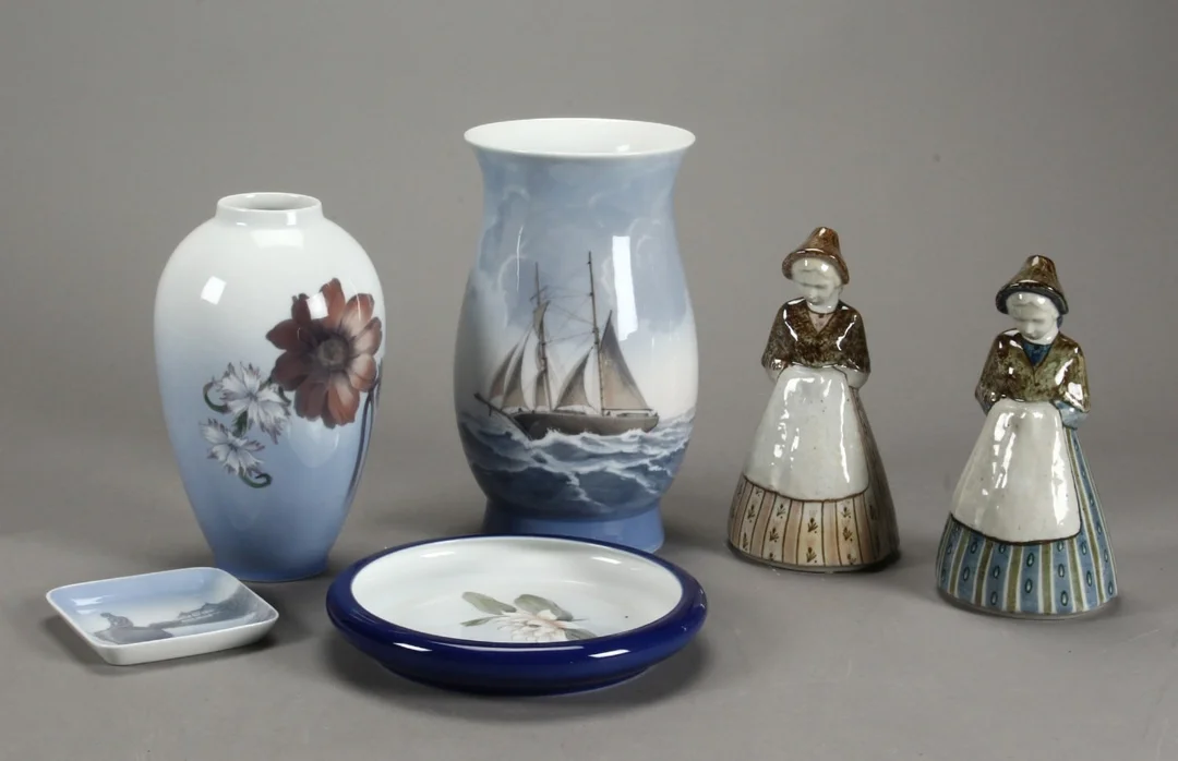 B&G / Royal Copenhagen. Figurer og vaser (6) — Glass, porcelain and ceramics/Figures — Lauritz