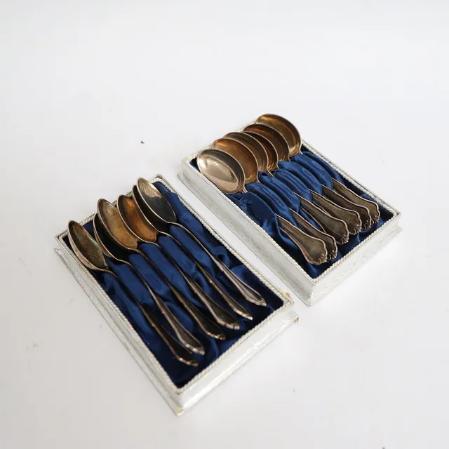 KAFFESKEDAR, 12st, sterlingsilver, stämplade.