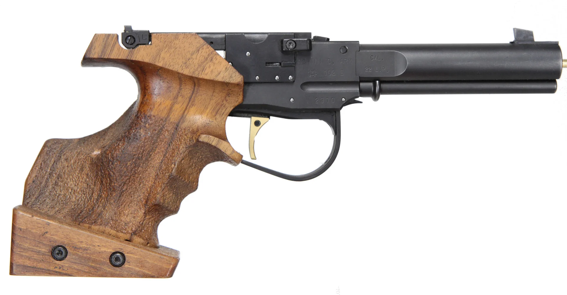 113. PISTOL, schweizisk, Halvautomatisk, fabrikat Morini, modell 102E, kaliber .22LR, tillv.nr 2370.SE1850531. — Pistols — Walter Borg