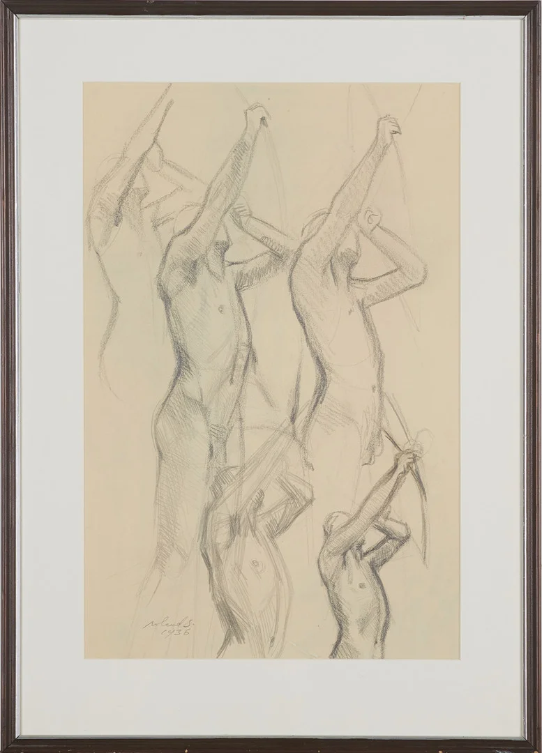 ROLAND SVENSSON. Studie, blyerts, signerad och daterad roland S 1936. — Drawings — Stockholms Auktionsverk Magasin 5